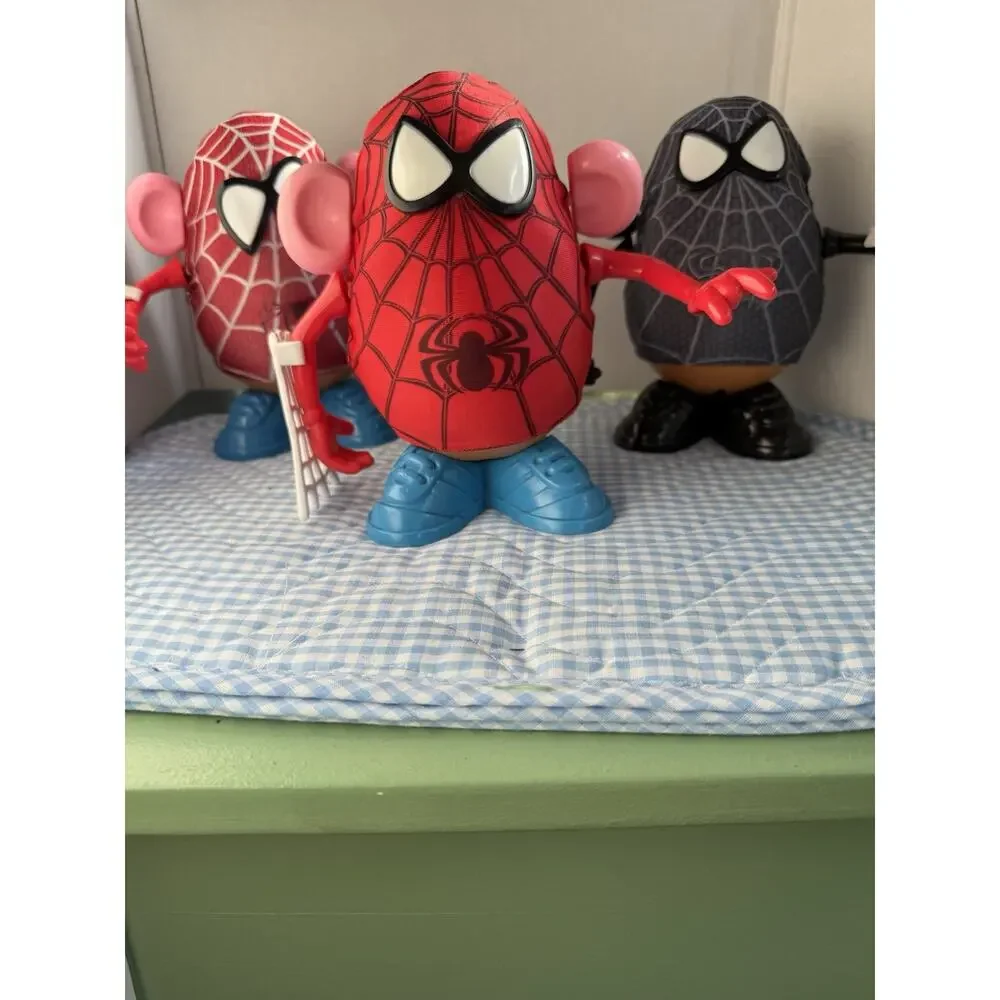 RARE Mr Potato Head spider man 1985 playskool Spider Spud Venom - Lot Of 3